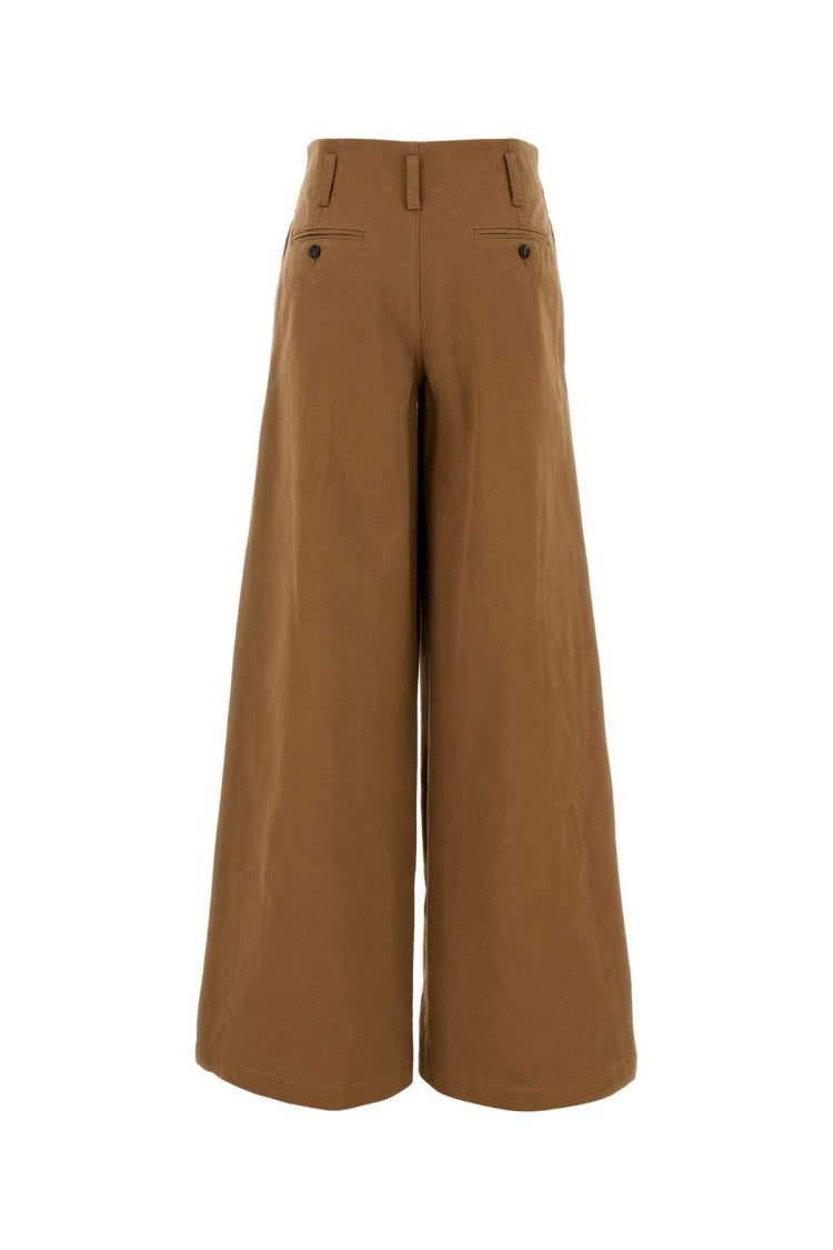 Chloé Brown Cotton Wide-Leg Pant