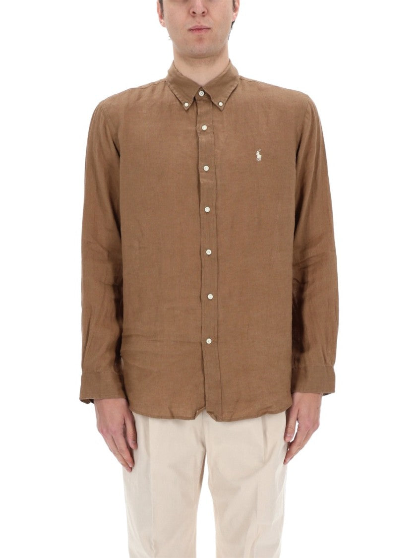 Polo Ralph Lauren Long-Sleeve Button-Down Collar Linen Shirt