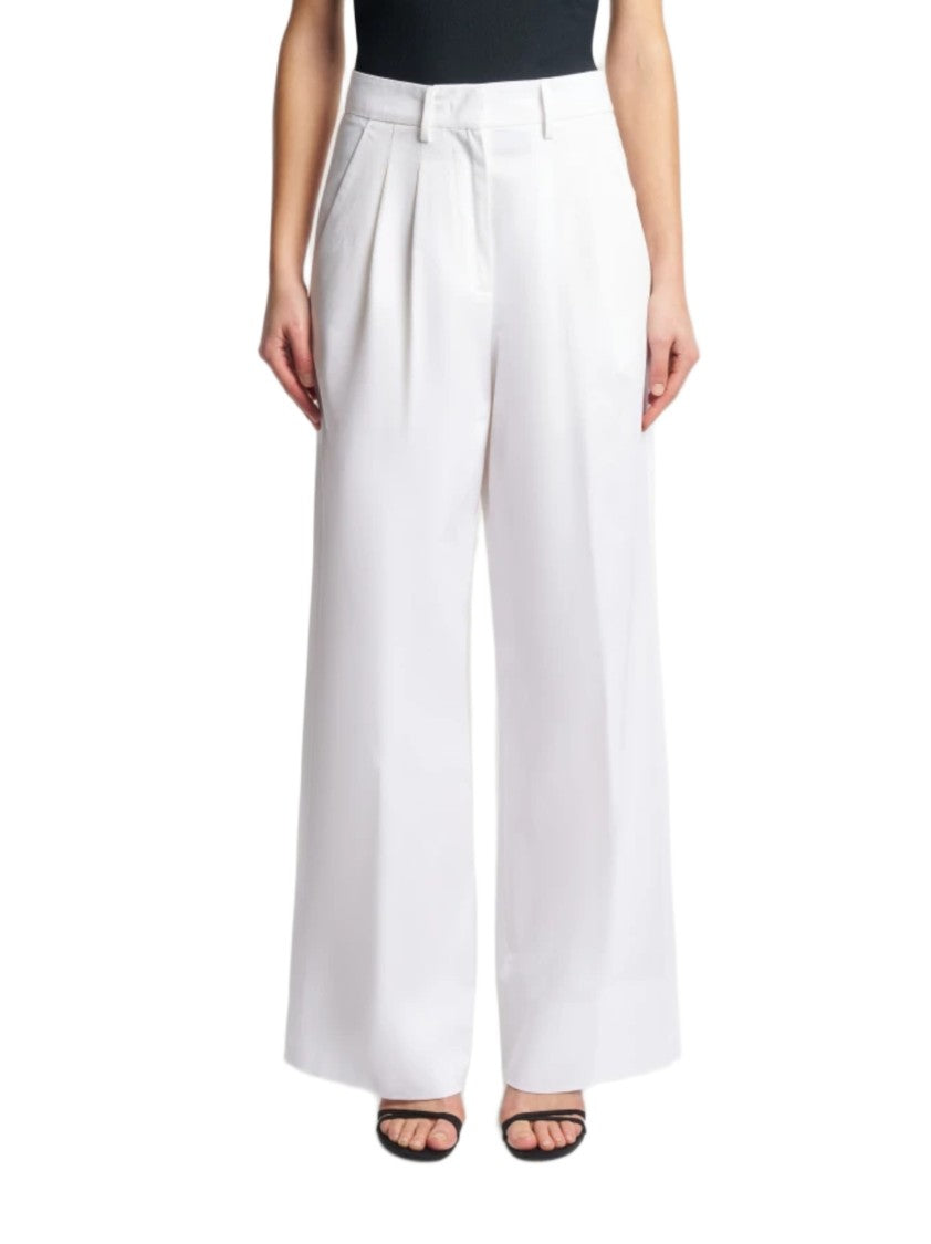 Pt0w High-Waisted Wide-Leg Trousers With Front Pleats And Tailored Finish