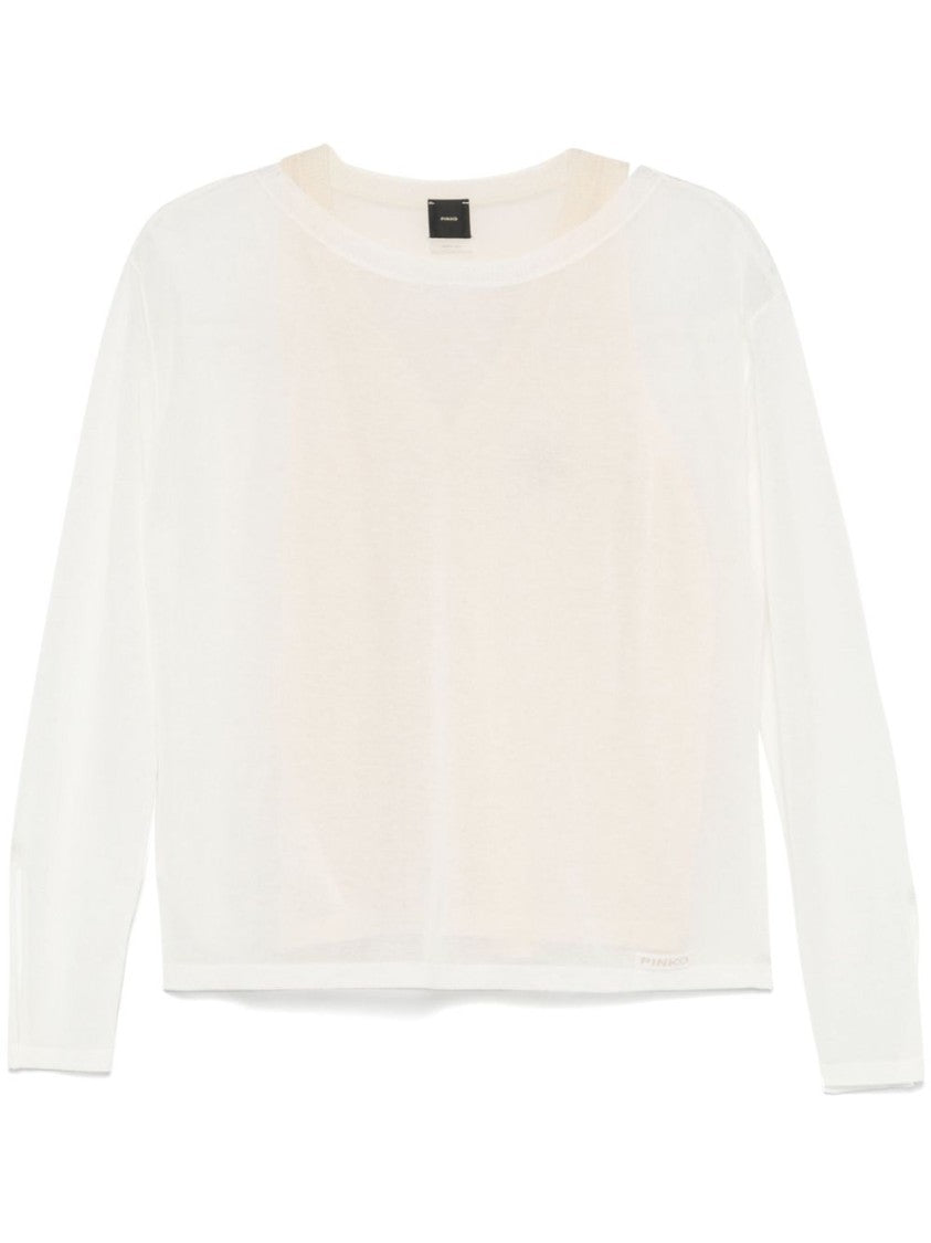 Pinko Lightweight Semi-Sheer Sweater With V-Back Detail