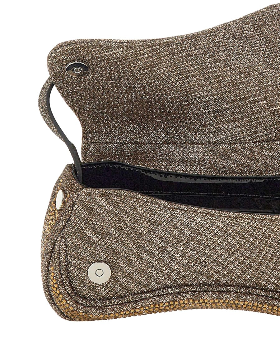 Diesel Mini Crossbody Bag With Sparkling Lurex And Curved Silhouette