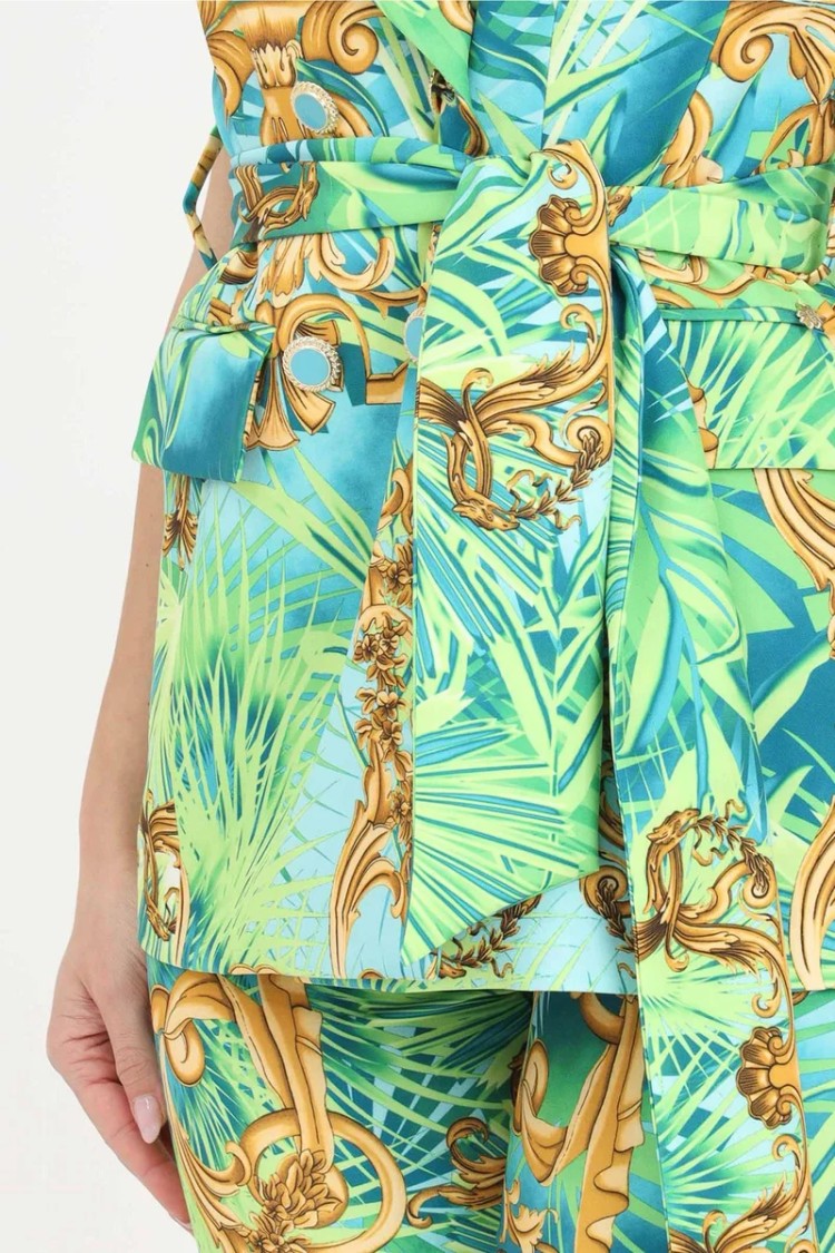 S#It Tailored Tropical Vest With Structured Silhouette