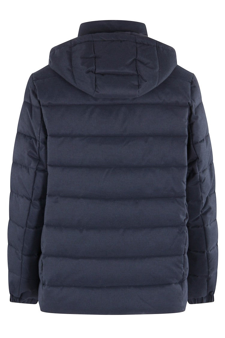Save The Duck Padded Navy Melange Jacket With High Collar