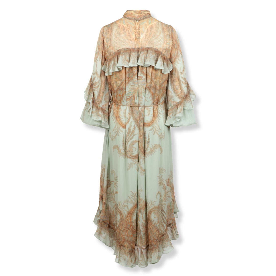 Zimmermann Fluttering Silk Midi Dress With Ruffled Hems