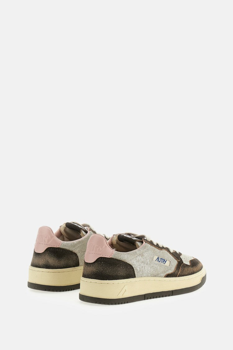 Autry Medalist Low Laminated Suede Sneakers