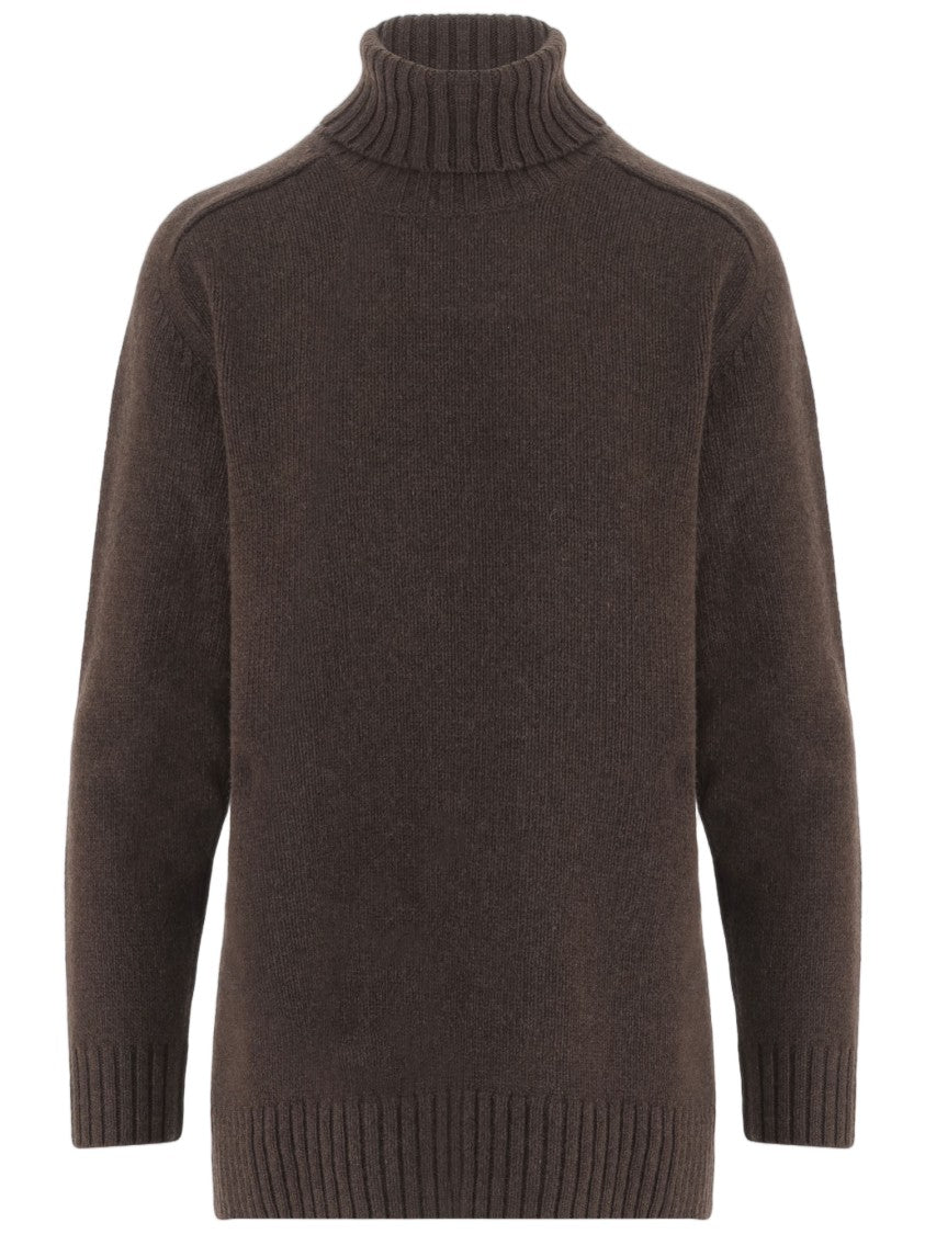 Bruno Manetti Virgin Wool And Cashmere Turtle Neck Sweater