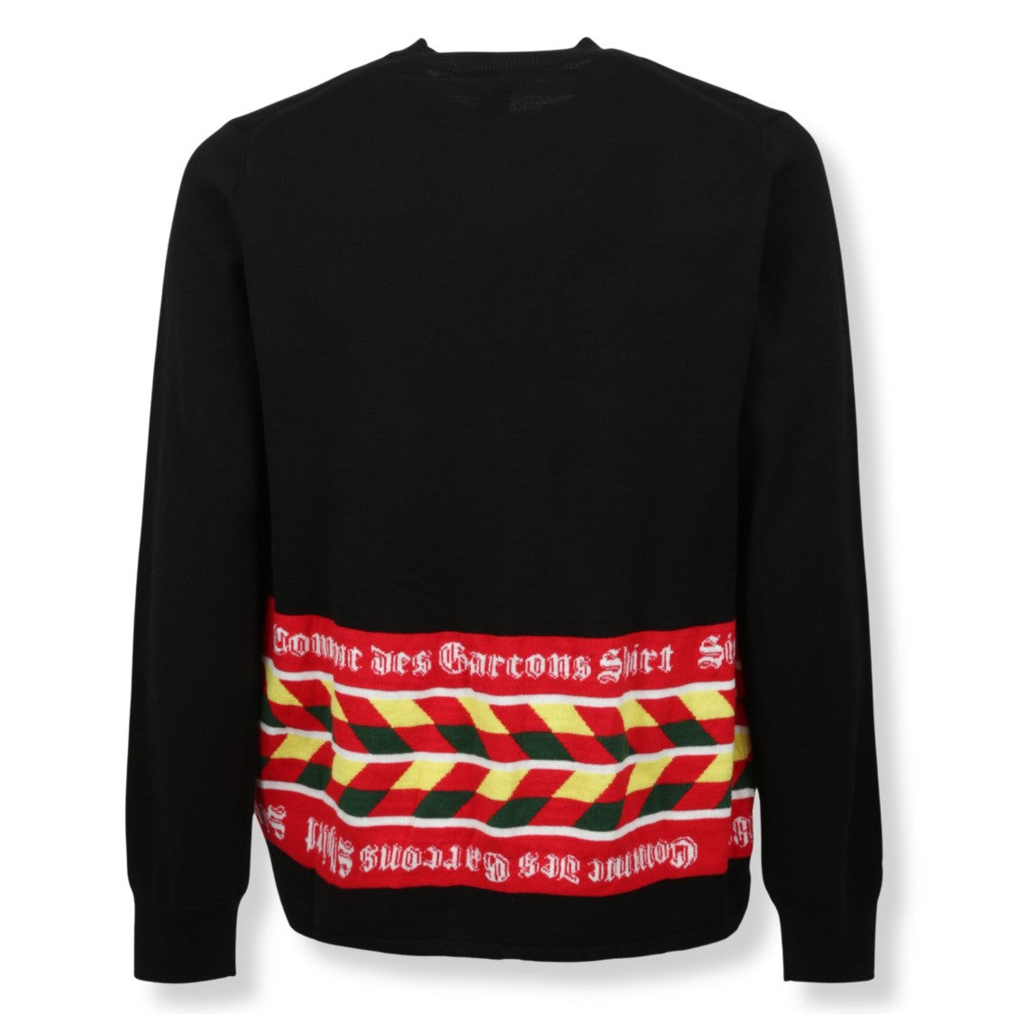 Comme Des Garçons Intarsia Football Scarf Knit Sweater