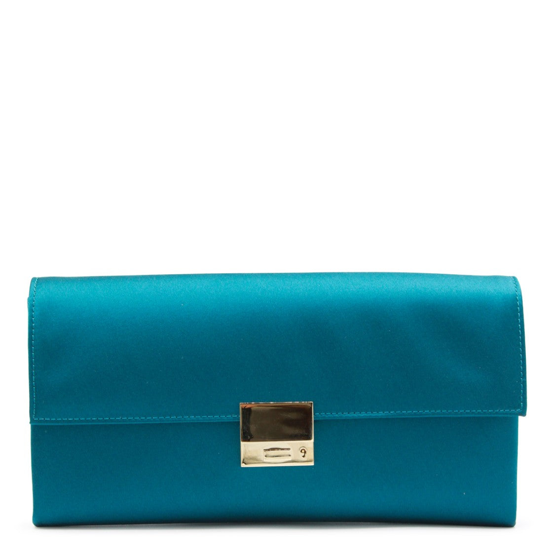 Tom Ford Petrol Viscose Clutch With Gold-Tone Magnetic Closure