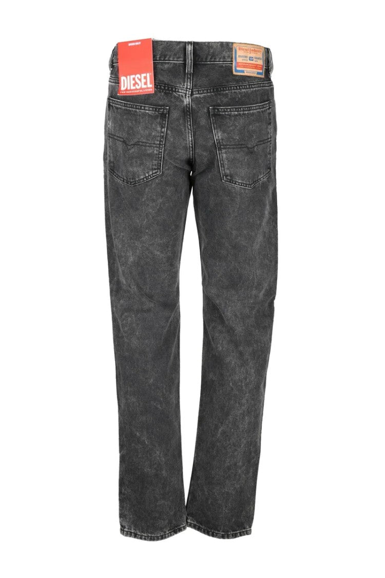 Diesel Black Cotton Men's Straight Leg Jeans