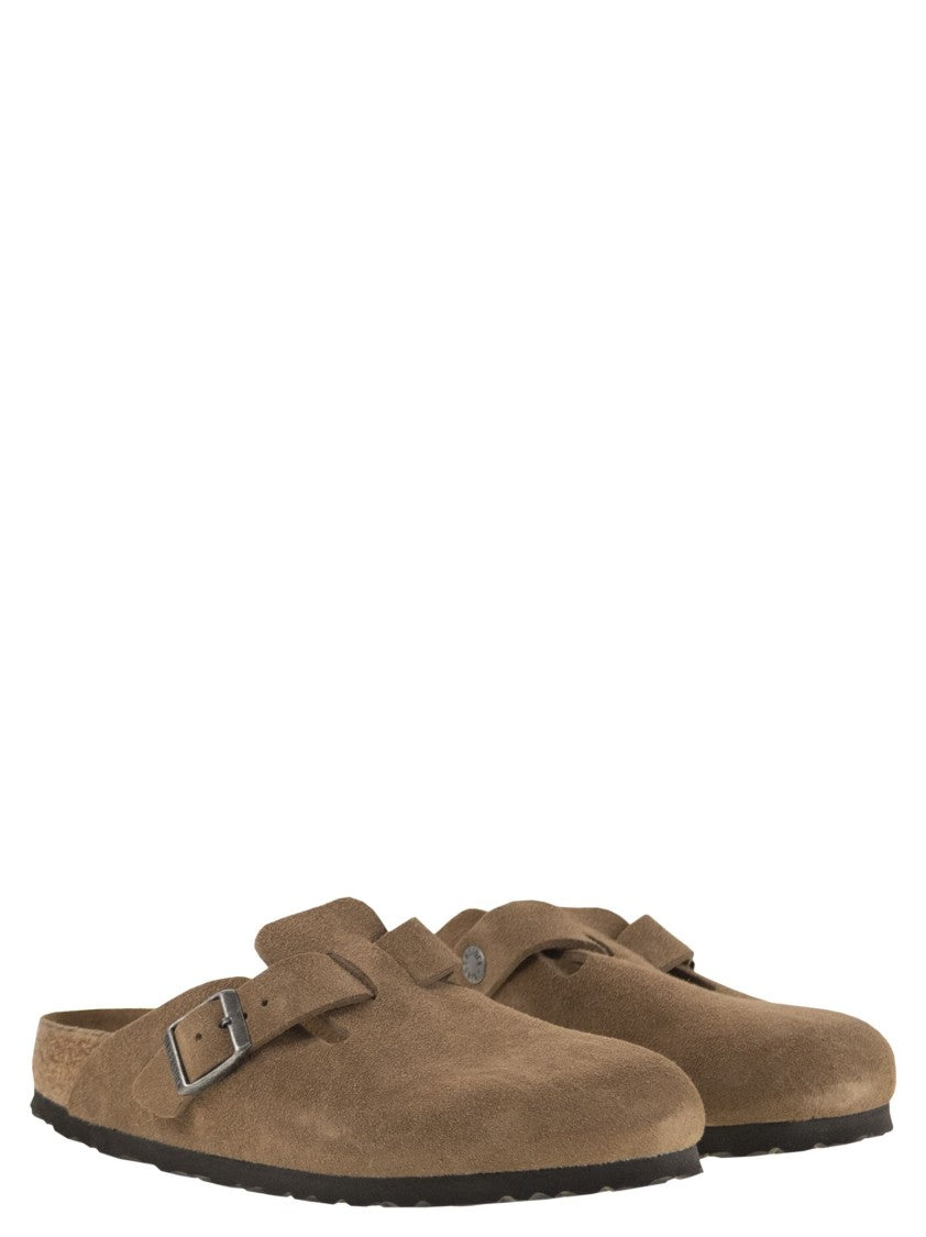 Birkenstock Classic Suede Sabot With Adjustable Buckle