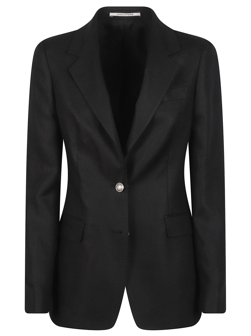 Tagliatore Black Classic Lapels Single Breasted Blazer