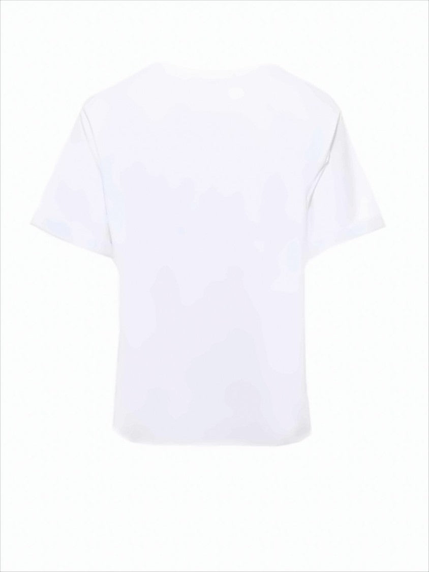 Saint Laurent Minimalist White Cotton T-Shirt With Centered Logo