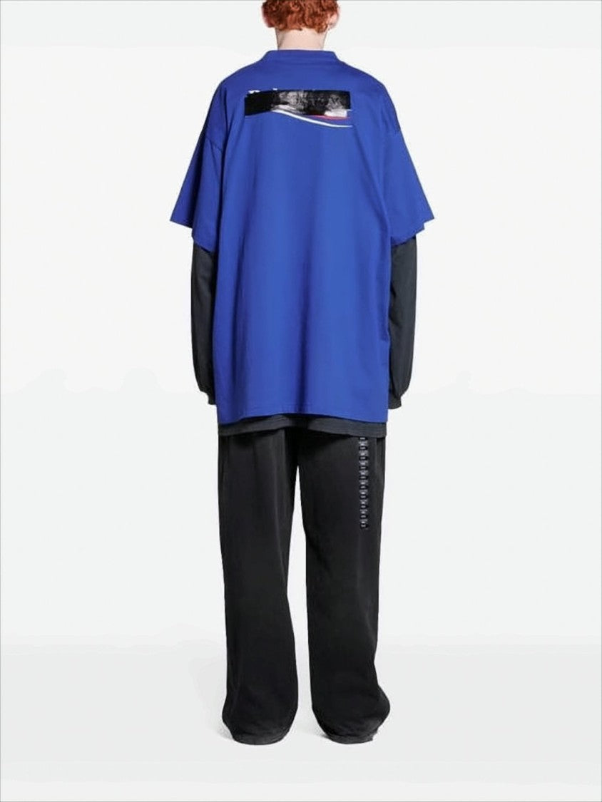Balenciaga Blue Loose-Fit Balenciaga T-Shirt
