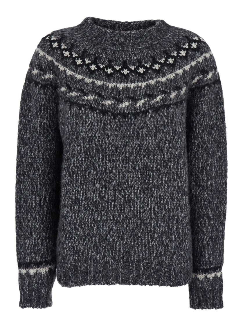 P.A.R.O.S.H. Textured Grey Knit Pullover