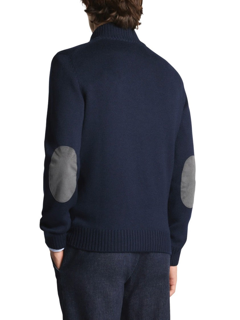 Fay Dark Blue Virgin Wool Turtleneck