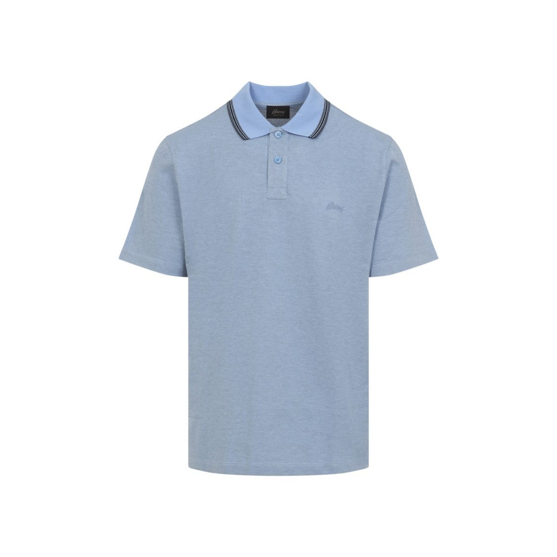 Brioni Lead Sky Blue Cotton Polo