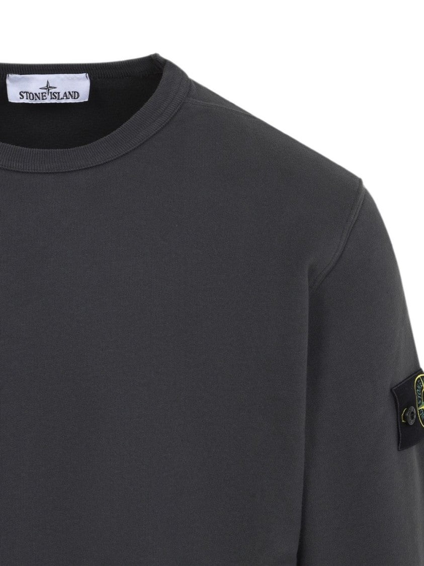 Stone Island Black Ribbed Crewneck Sweater