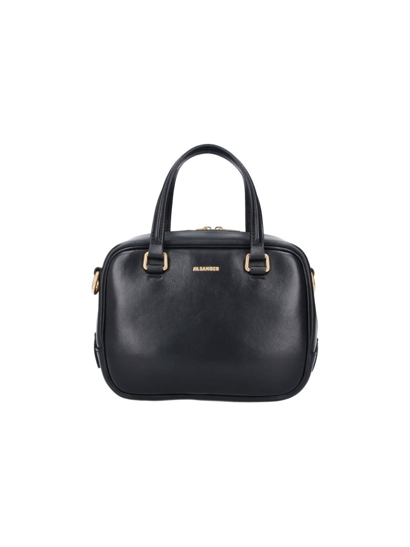 Jil Sander Black Leather Mini Vision Tote Bag