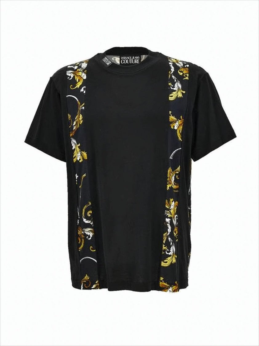 Versace Baroque-Patterned Black Versace T-Shirt