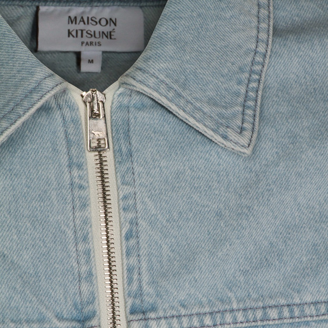 Maison Kitsuné Light Denim Jacket With Flap Pocket And Button Cuffs