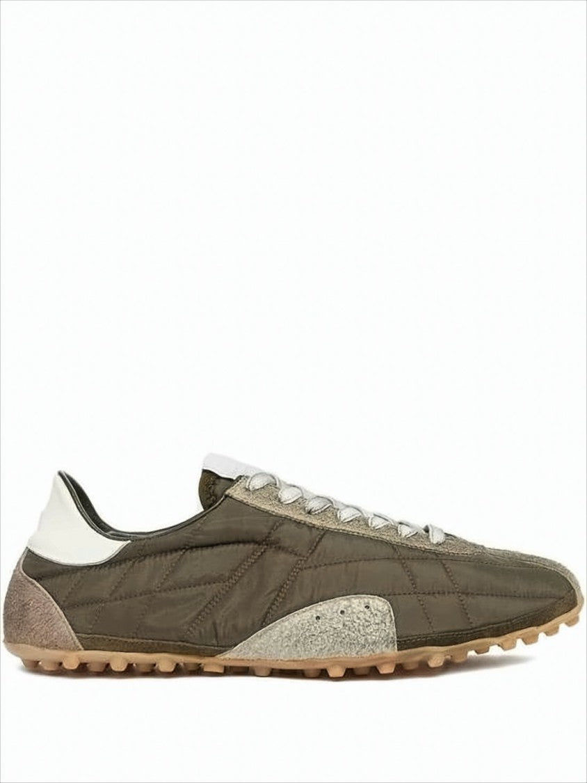 Maison Margiela Quilted Polyester And Suede Sneakers With Textured Sole