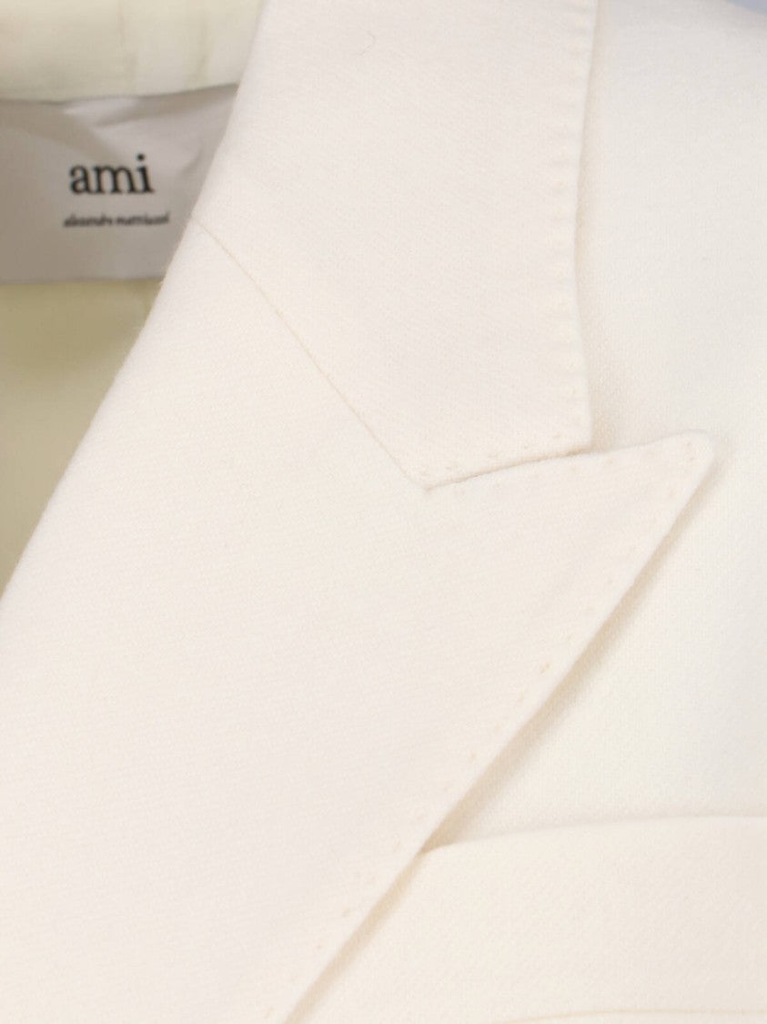 Ami Paris Double-Breasted Blazer – White