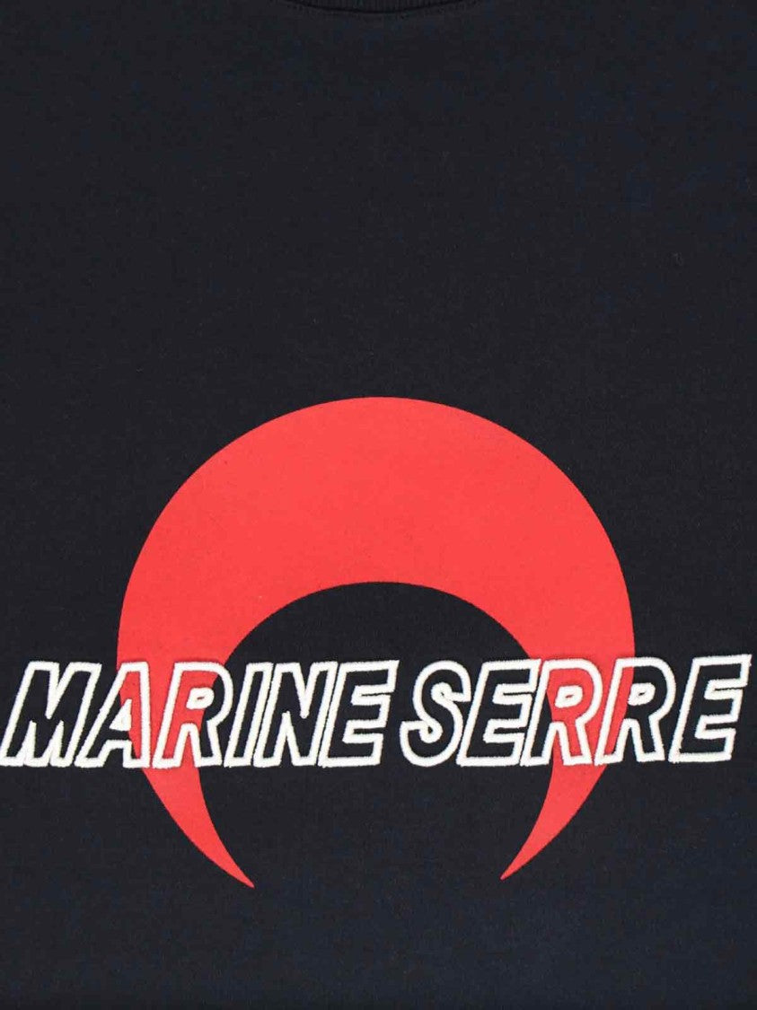 Marine Serre Classic Black T-Shirts And Polos With Minimalist Design