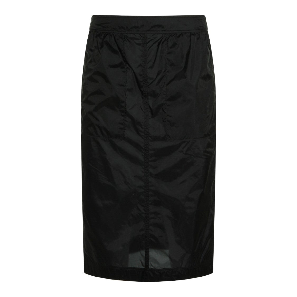 Saint Laurent Knee-Length Black Skirt With Subtle Gathered Waistband