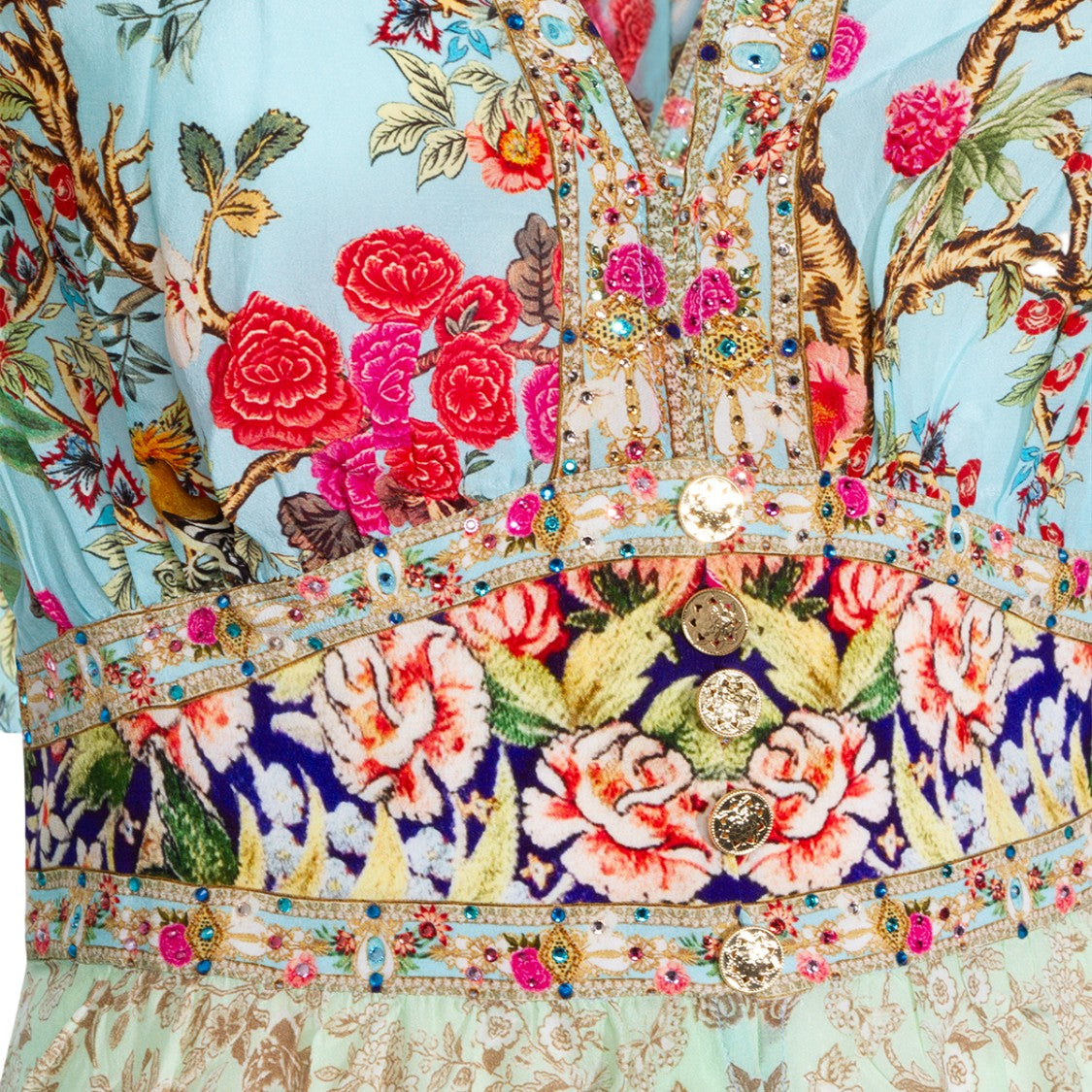 Camilla Flowing Dress With Intricate Patterns And Vibrant Colors
