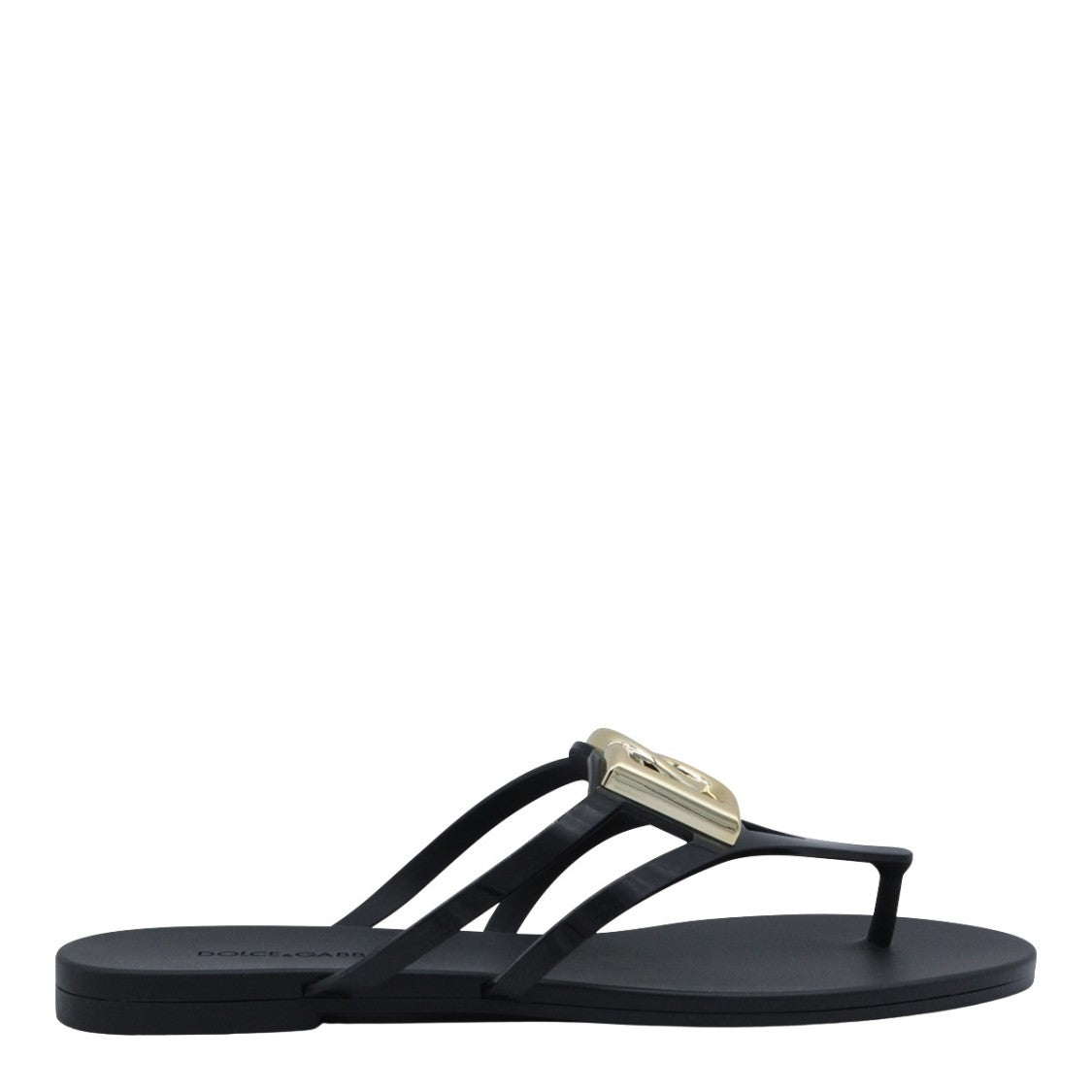 Dolce & Gabbana Matte Black Flat Shoes With Rounded Toe