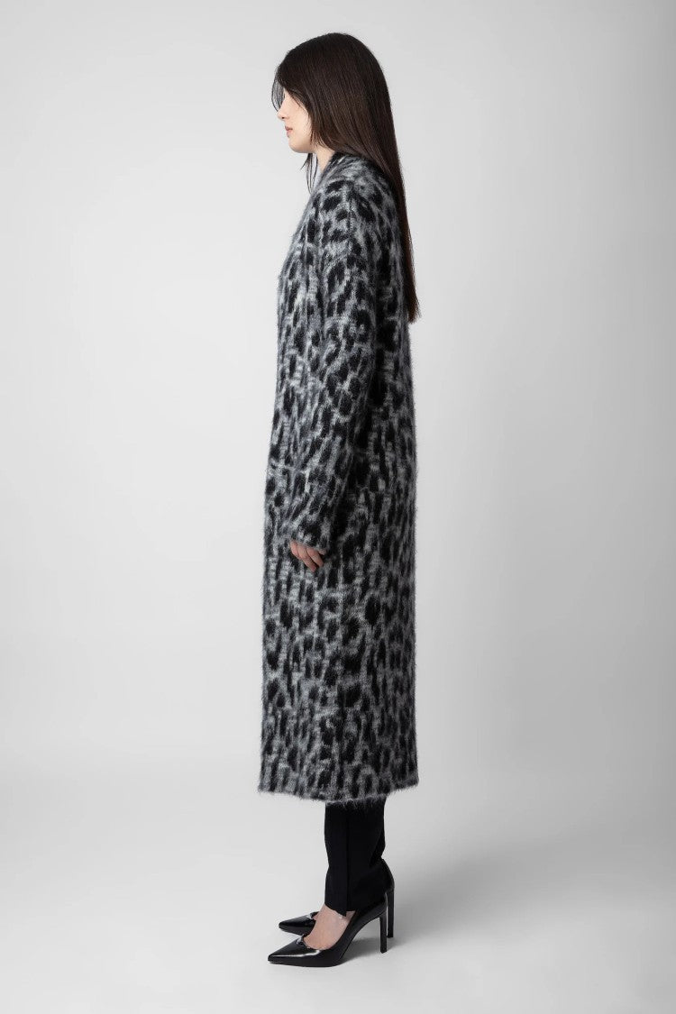 Zadig & Voltaire Leopard-Print Cardigan Coat