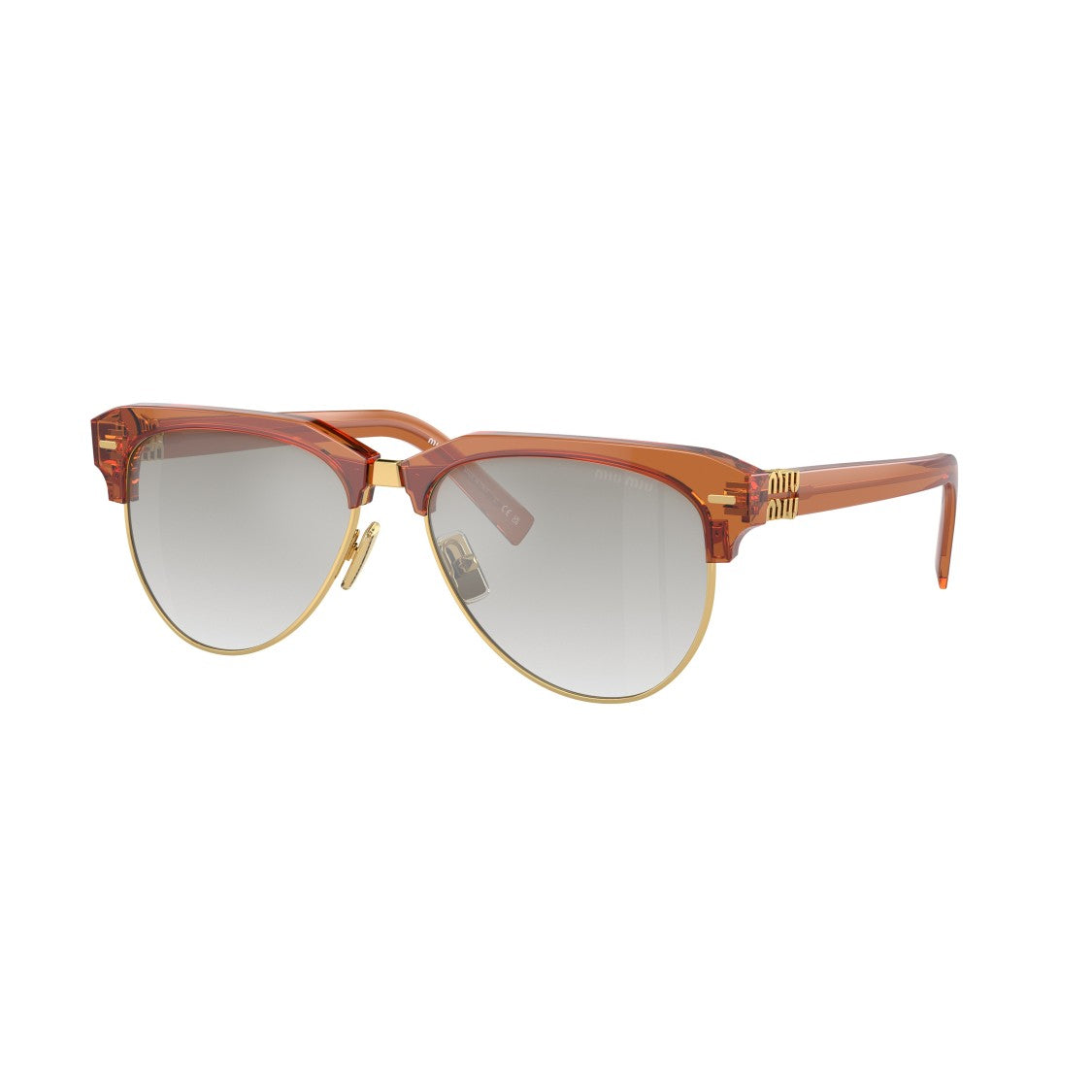 Miu Miu 0Mu 09Zs Translucent Amber Acetate Sunglasses