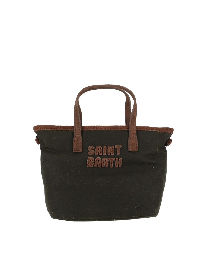 Mc2 Saint Barth Dark Leopard City Bag Mini Waxed Polyester Handbag