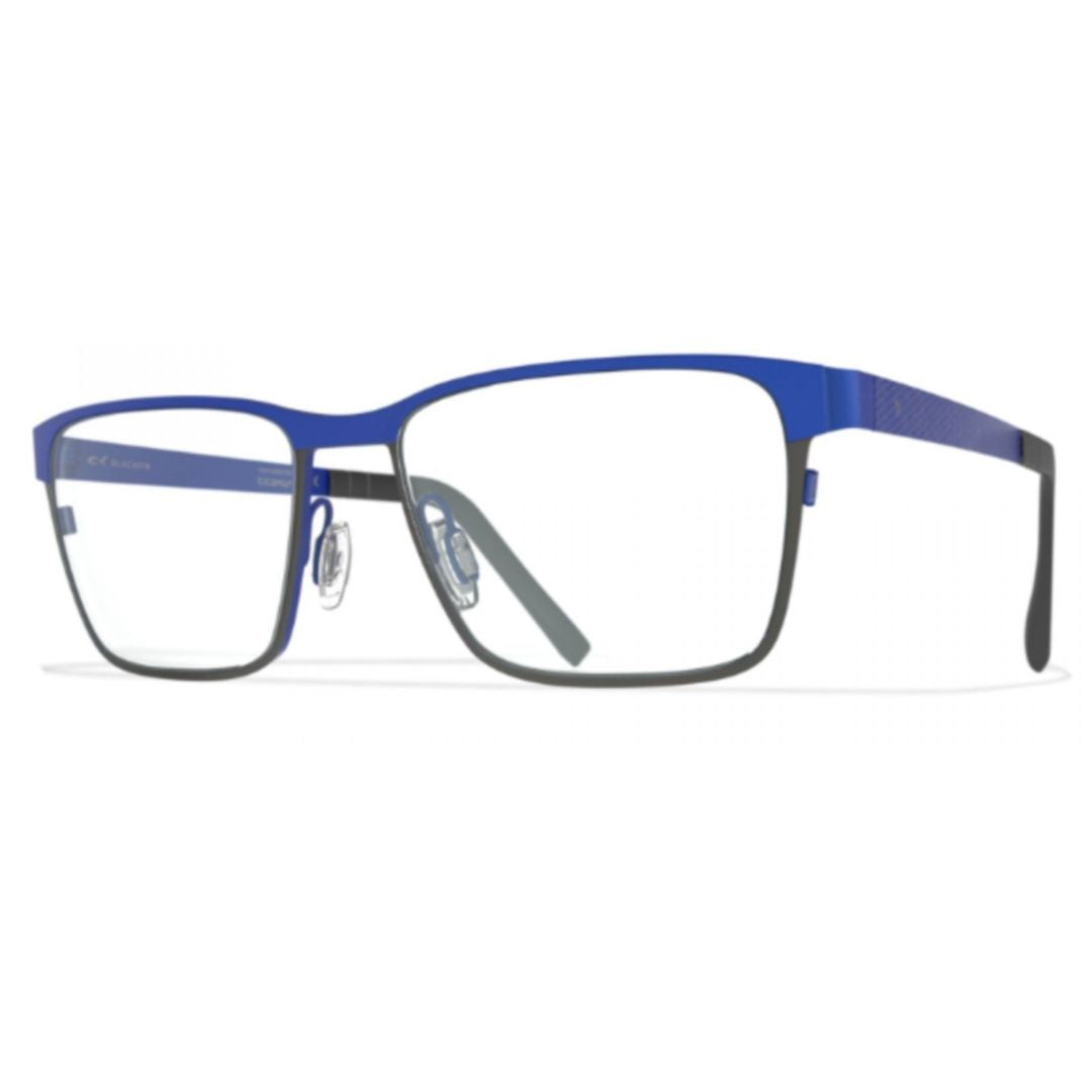 Blackfin Bf961 Waterford Rectangular Frame Eyeglasses With Bold Blue Rim