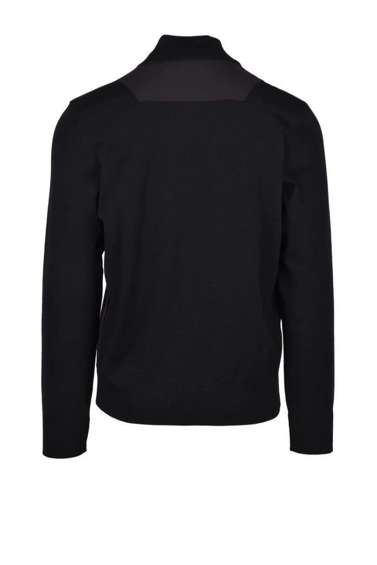 Paul & Shark Zip Cardigan Mock Neck - Black