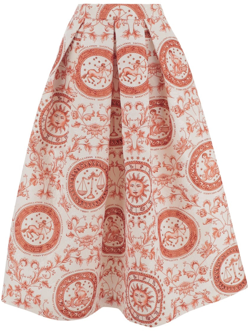 Lunatica Milano Flared Skirt With Fantasy Print