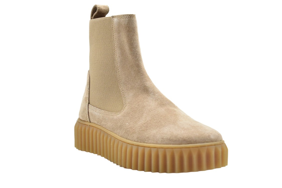 Voile Blanche Suede Chelsea Boots With Elastic Ankle Insert