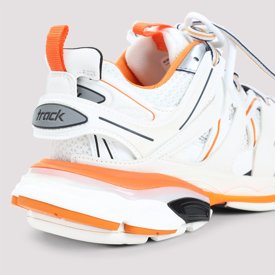 Balenciaga White And Orange Track Trainers