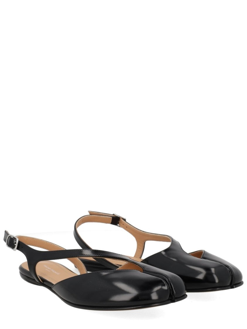Maison Margiela Tabi Slingback Split-Toe Leather Flats