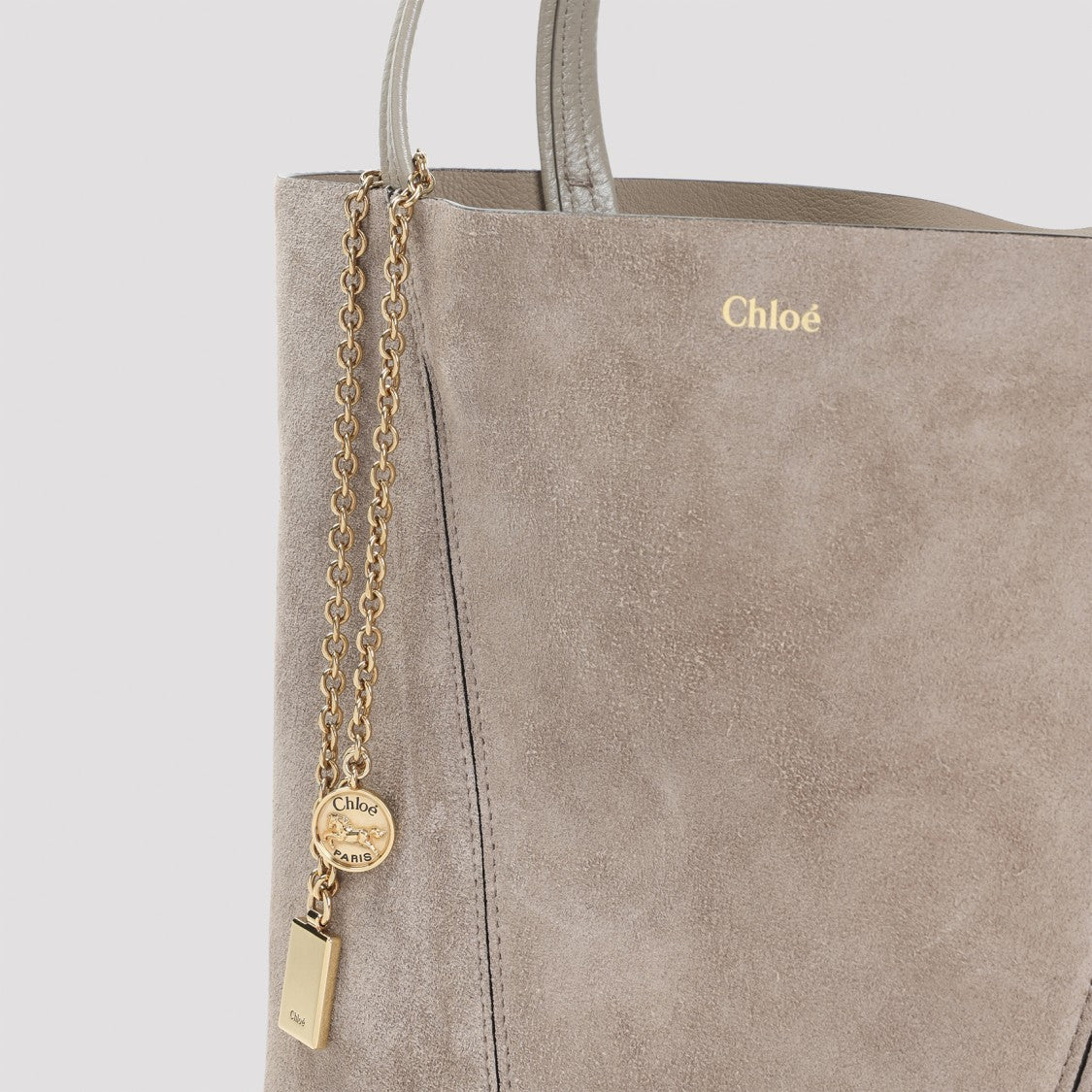 Chloé Grey Suede Calf Leather Shoulder Bag