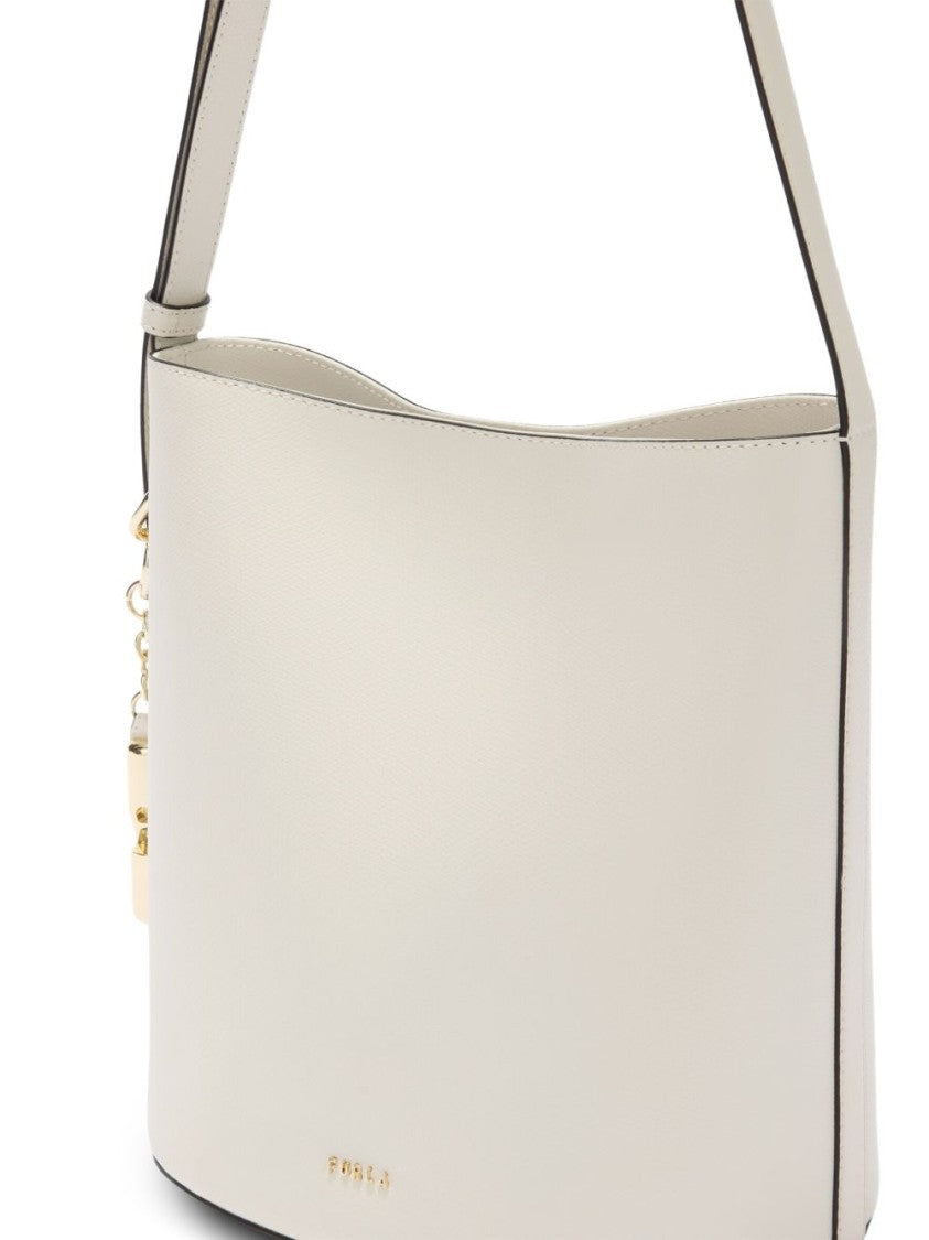 Furla Structured Leather Bag With Gold-Tone Detailing
