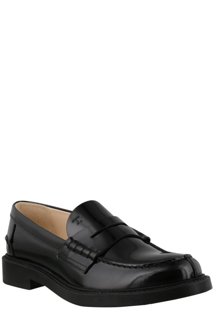 Tod's Polished Leather Loafer With Decorative Strap By Tod's