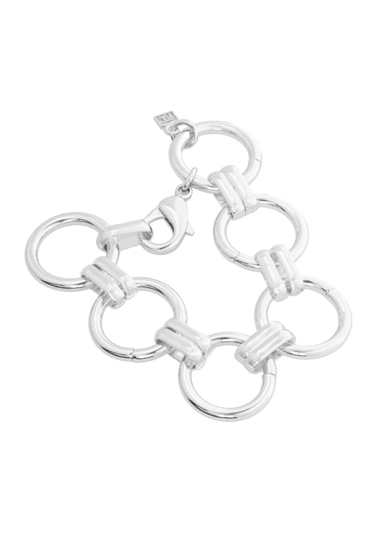 Federica Tosi Silver Gigi Snap Hook 925 Silver Plated Bronze Metal Bracelet
