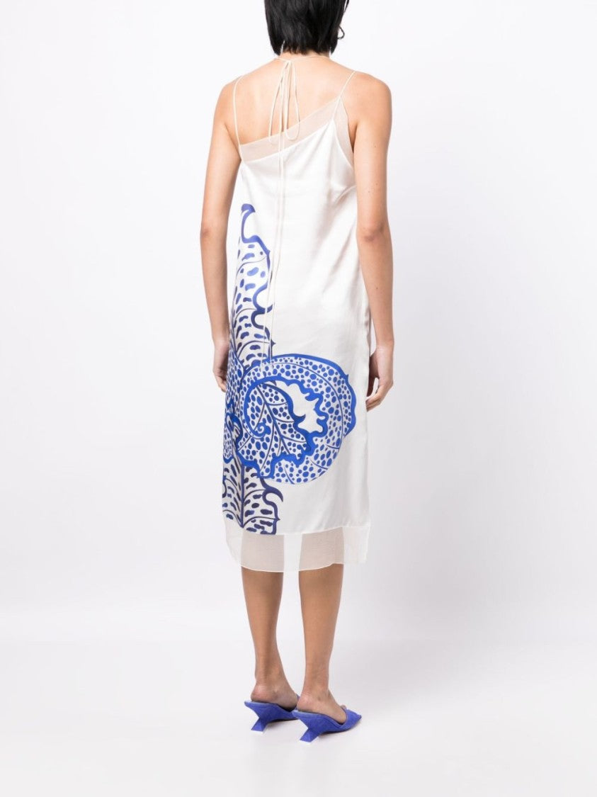 Ferragamo Floral-Print Silk Midi Dress