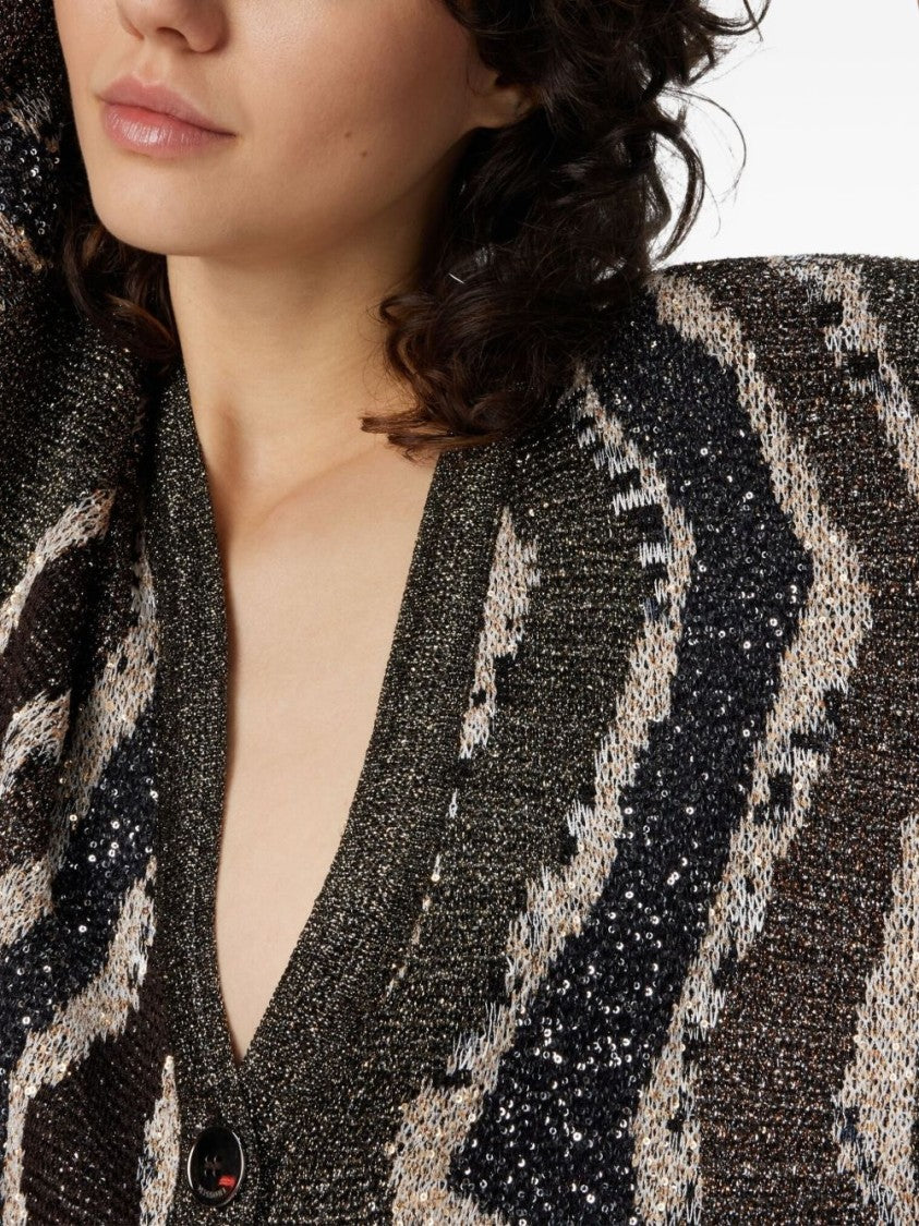Missoni Lurex Jacquard Cardigan With Wave Pattern