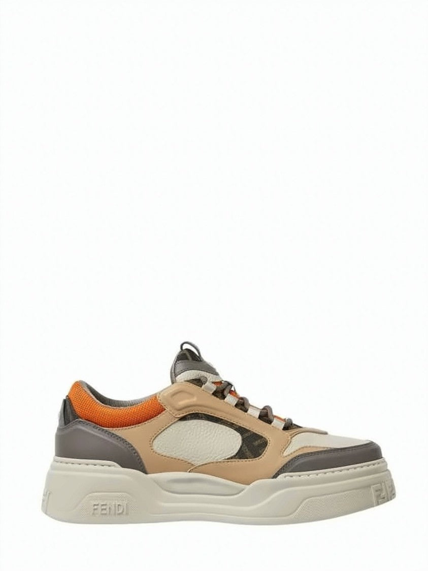 Fendi Layered Design Sneakers With Calf Leather
