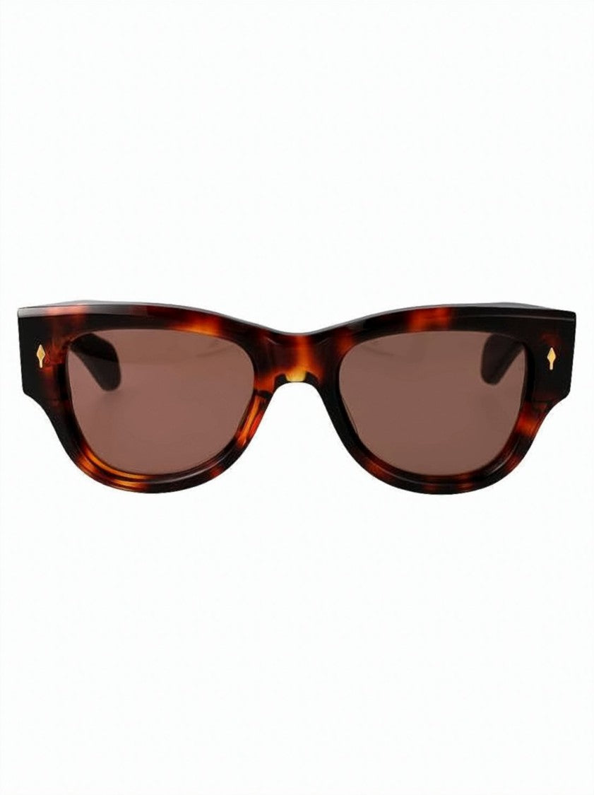 Jacques Marie Mage Rectangular Acetate Sunglasses With Tortoiseshell Pattern
