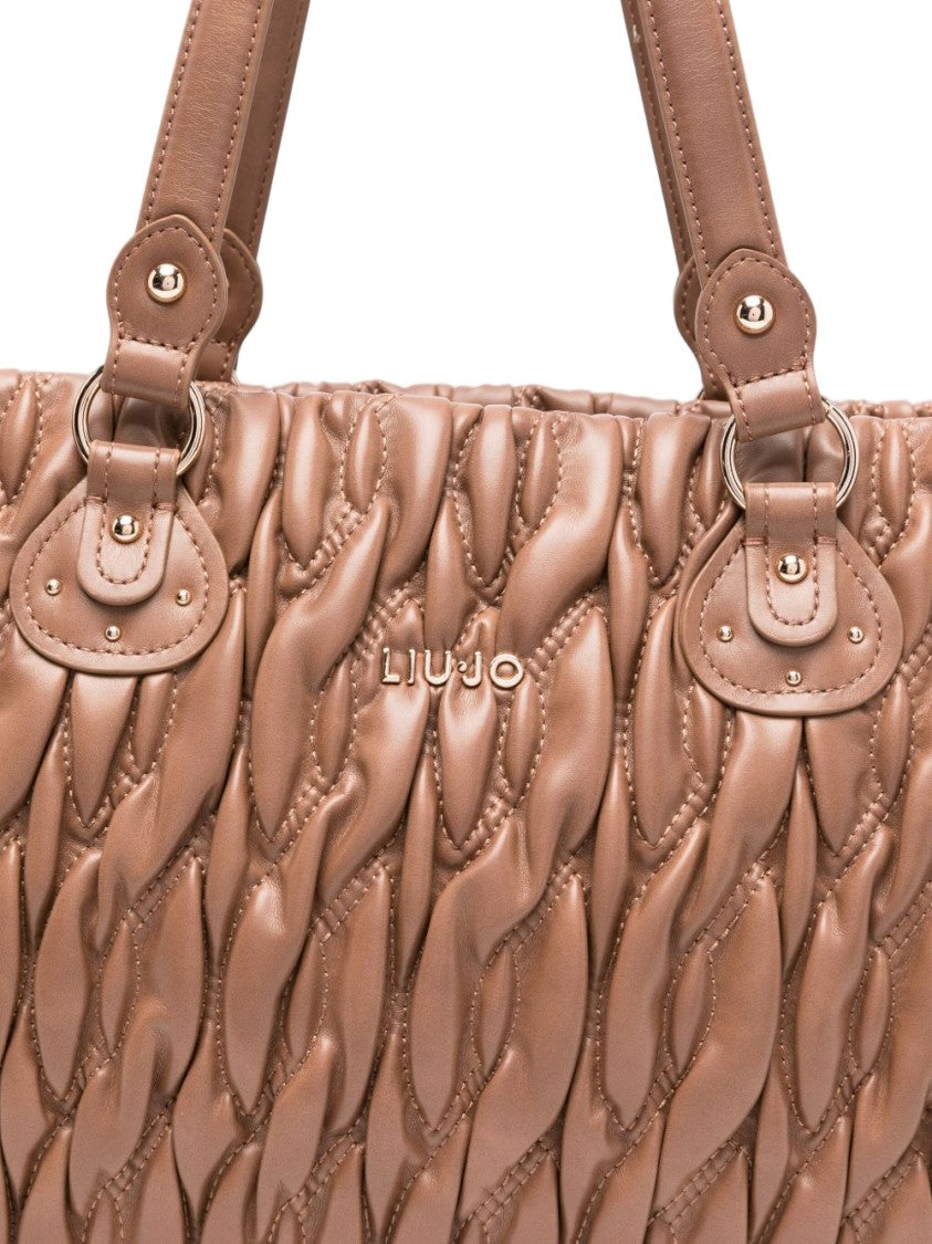 Liu Jo Quilted Gray Handbag With Double Straps