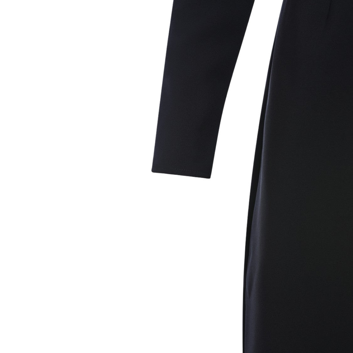 Elisabetta Franchi Fitted Black Midi Dress With Gold-Tone Hardware And Back Slit