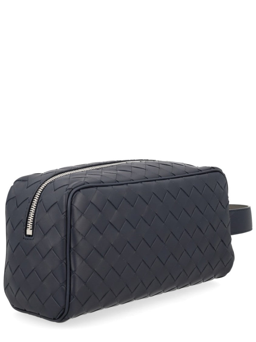 Bottega Veneta Rectangular Leather Pouch With Woven Design